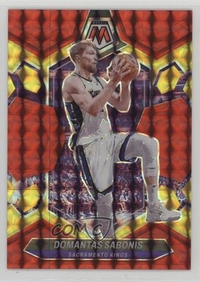 2023 Panini Mosaic Choice Red & Yellow Fusion Prizm 59/75 Domantas Sabonis ux8