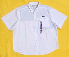 Eddie Bauer Woven Tech Shirt Mens XXL White Vented Button Up NEW Outdoor Fish