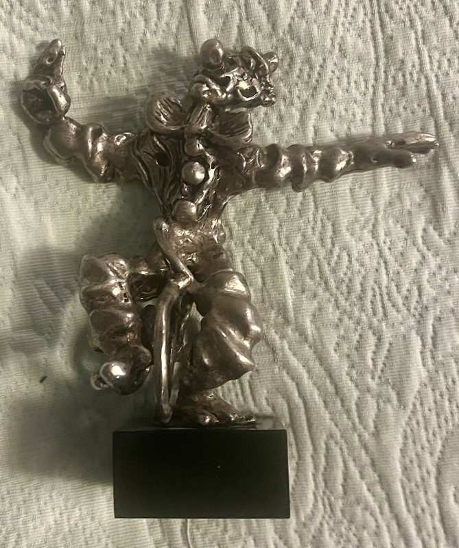 Pewter Sculpture Clown on Tricycle by Artist Boobis 4”