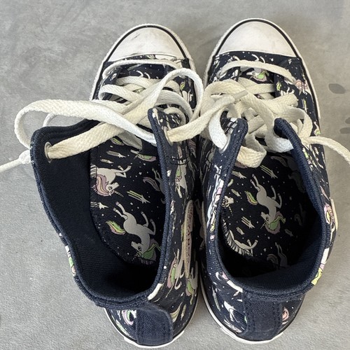 Converse Chuck Taylor All Star Junior Sneakers Kids Size 5.5 Blue Unicorns - Picture 13 of 16