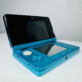 Nintendo 3DS Console Aqua Blue *Slight Yellow* w/ Accessories - USA Seller