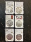 6-American Silver Eagles NGC MS69