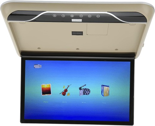 19in LCD 1080P Car Overhead Flip Down Monitor IR FM USB 12V/24V (Beige) - Picture 6 of 8