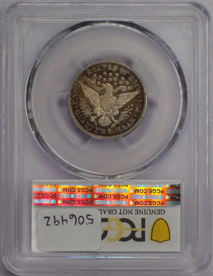 1892 25c Barber Quarter - PCGS UNC Details Cleaned - Image 4 of 4