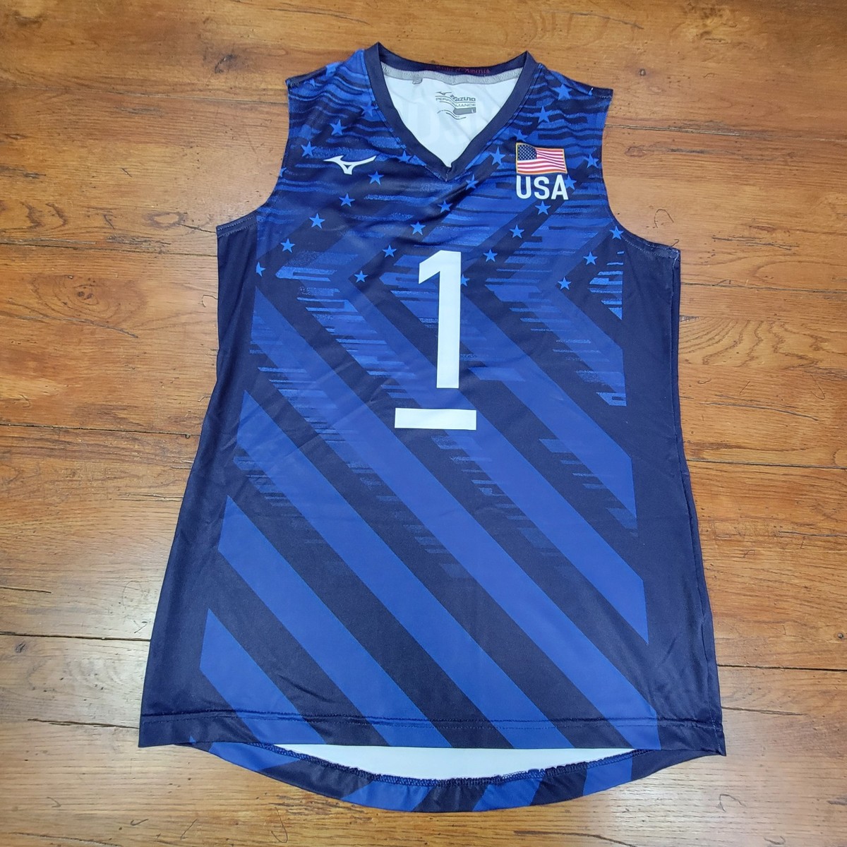 Micha Hancock Volleyball Jersey Mizuno Large USA 1 Olympic Athlete