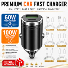 SAMSUNG SUPER FASTDUAL CAR Cigarette CHARGER  100W+60W DUAL PORTS USB-CUSB-A lot