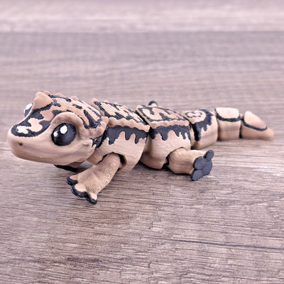 Mini Crested Gecko 3D Flexi Fidget Articulated Toy Gift- Desk Pet