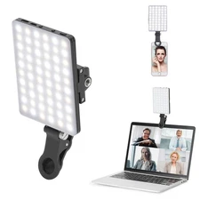 60 LED High Power Rechargeable Clip Fill Video Conference Light with Front & ...