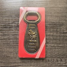 Vintage Walt Disney World Mickey Mouse Metal Bottle Opener Made In Canada
