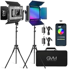 GVM RGB LED Video Light with Lighting Kits, 680RS 50W Led Panel Light with Bl...