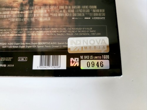 John Wick Chapter 4 Steelbook: Blu Ray w/ Lenticular Slipcover Mint Ships In Box - Picture 9 of 9