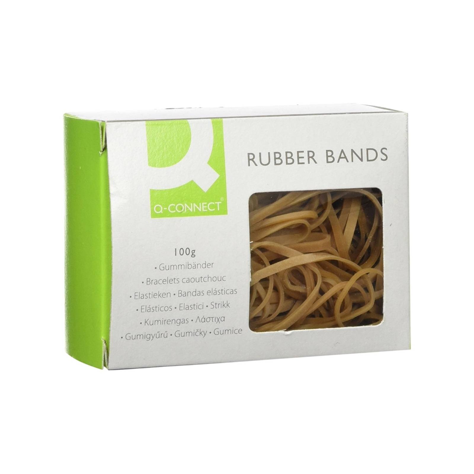 Q-Connect Rubber Bands / Elastic Bands 100g Assorted KF10673