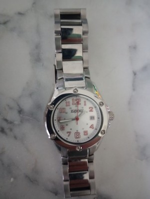 Zippo Quartz Analog Wristwatch Silver Stainless Steel Bracelet Date 40-44mm