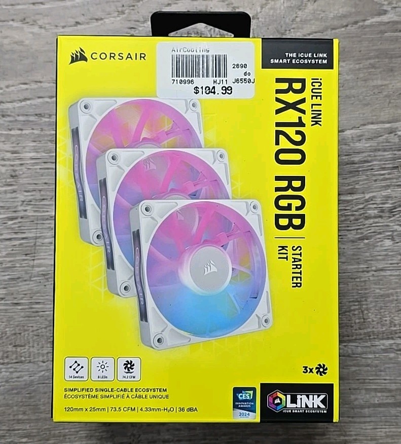 PC用ファン・クーラー CORSAIR iCUE LINK RX120 RGB STARTER KIT CORSAIR - iCUE LINK RX120 RGB 120mm PWM Computer Case Fan Starter