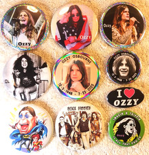 Ozzy Osbourne PIN BUTTON LOT 10 Black Sabbath Photo Led Zeppelin Deep Purple Dio