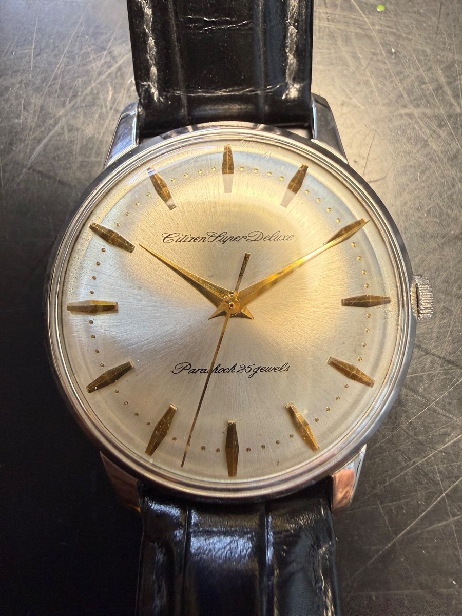 時計 CITIZEN SUPER DELUXE 25 JEWELS Citizen Super deluxe parashock 25 jewels 1960 silver case gold