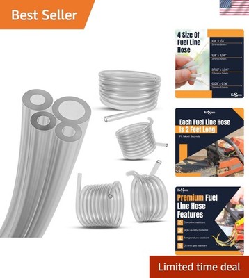 Clear Fuel Line Replacement Tubing Set - Fits Most Small Engine Equipment