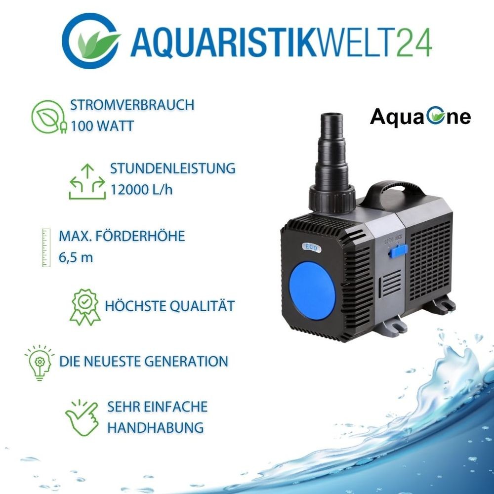 Pompa per laghetto acquario AquaOne CTP 12000 100 W motore ecologico 12000 l/h pompa di alimentazione pompa foto 2