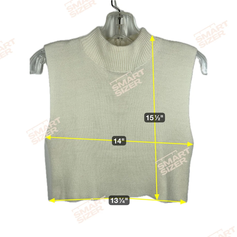 Bechamel кремовый женщин маленький верхний черепаха шеи молнии свитер жилет винтажный очень короткий - Изображение 2 из 4