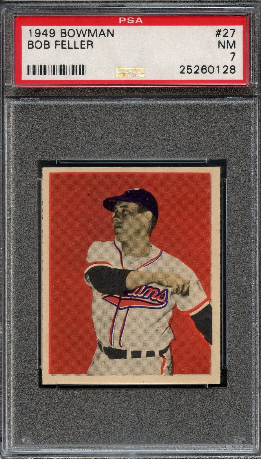 1949 Bowman #27 Bob Feller PSA 7 HOF Cleveland Indians 0128