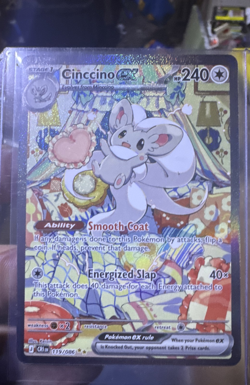 SIR Cinccino ex 119/086 pokémon chaos rising never touched 