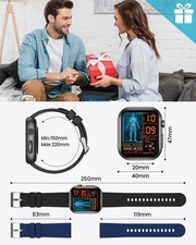 NUEVO Smartwatch Hombre – ECG, HRV, Reloj Fitness, Negro
