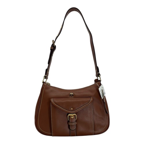 Bolso de hombro pequeño de cuero vintage de los años 00 ETIENNE AIGNER MARRÓN NUEVO CON ETIQUETAS - Imagen 21 de 23
