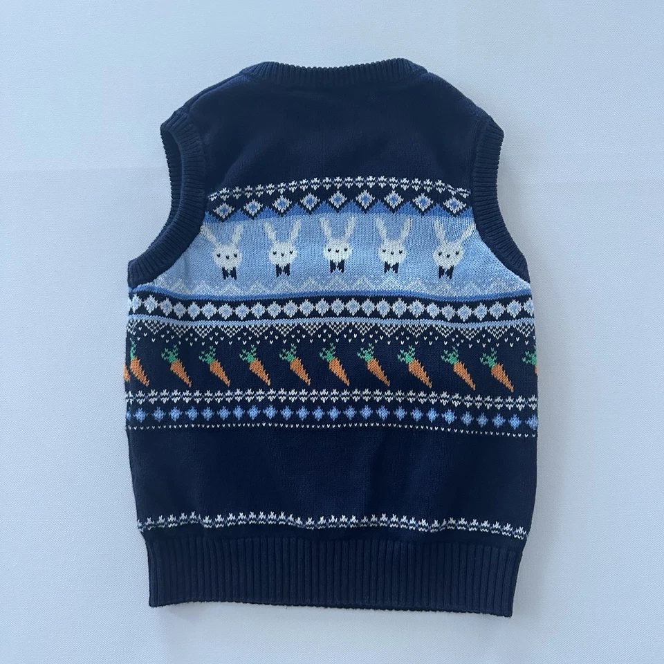 Chaleco Suéter Primavera Conejito de Pascua 5-6 Niños Foto 2 de 3