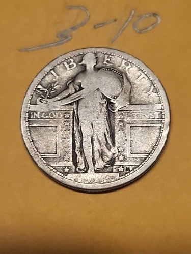 1917 T1 Standing Liberty Quarter VG  Lot3-10