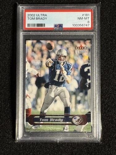 2002 ULTRA TOM BRADY #181 NEW ENGLAND PATRIOTS PSA 8 NM-MT