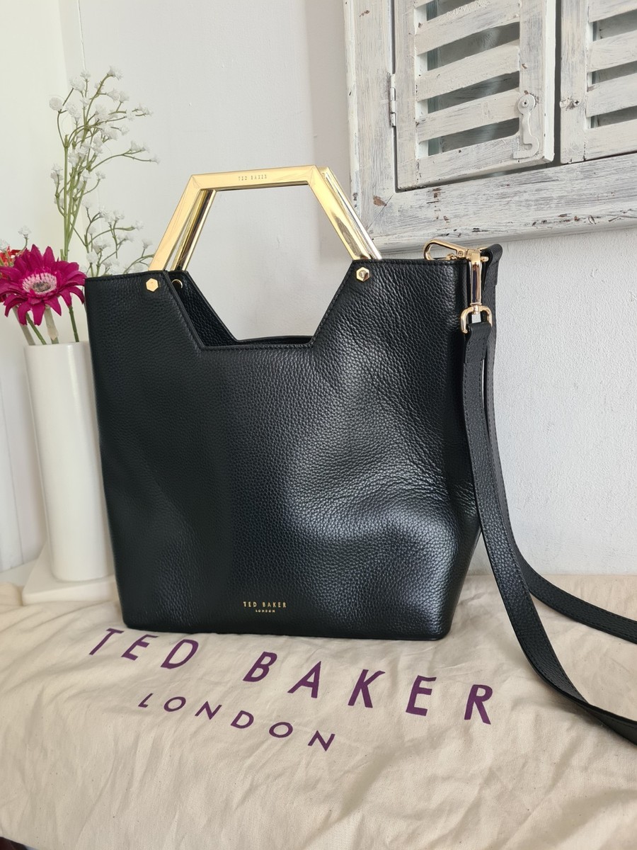 Ted Baker black Layah Leather Suede Shopper bag UK