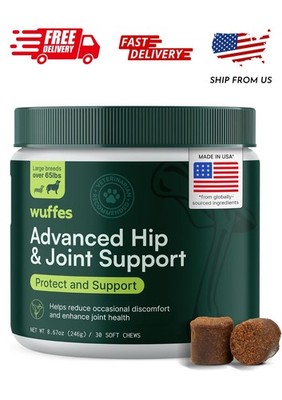 Wuffes Hip and Joint Supplement for Large Breed Dogs - Glucosamine & Chondroitin