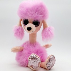 Ty Camilla Beanie Boos Poodle Plush Small Pink Glitter Eyes Sparkle Paw With Tag