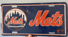 NOS New York Mets Embossed Metal License Plate! Vintage 90's MLB!