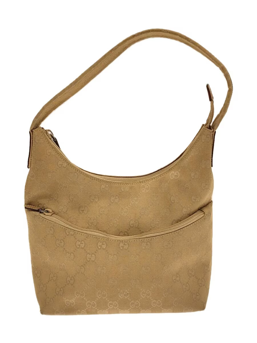 GUCCI GG Canvas Shoulder Bag with All-Over Pattern BEG Design