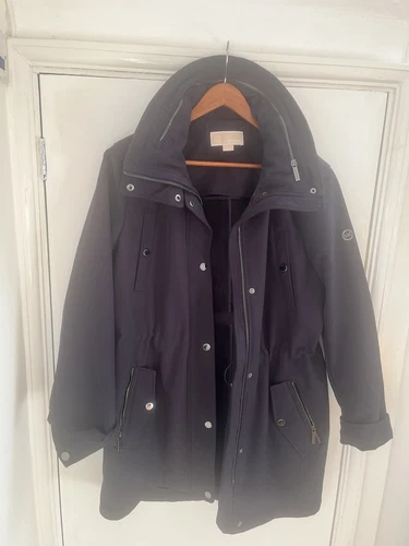 Michael Kors Giacca Cappotto Parka Navy Scuro Taglia M UK10 Ottimo!!!