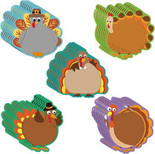40pcs Thanksgiving Turkey Cutouts 5.9in Fall Classroom Bulletin Board Decor Set