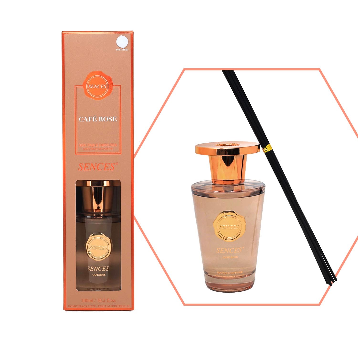 Baltus Reed Diffuser 300ml Cafe Rose Fragrance Air Freshener Aromatherapy Scents