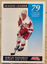 1991-92 Score Canadian Sergei Fedorov #298 Detroit Red Wings