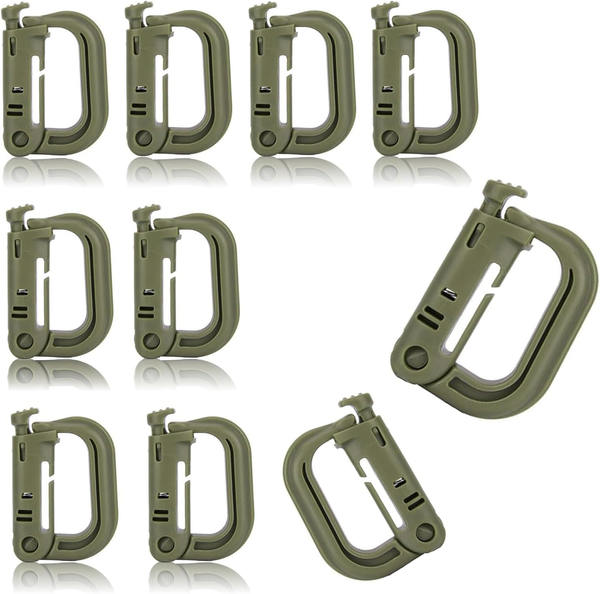 10 StüCk Karabiner Kunststoff, D-Form Kleine Karabiner, Drucktyp Karabinerhaken-image