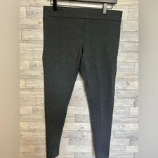 Matty M Compression Leggings Sz-Large Dk Gray Comfort Support Mid-Rise Made USA