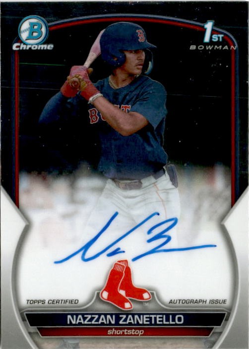 2023 Bowman Draft #CDA-NZ Nazzan Zanetello Chrome Prospect Autograph