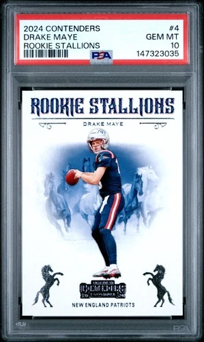 2024 PANINI CONTENDERS ROOKIE STALLIONS #4 DRAKE MAYE ROOKIE RC PSA 10