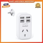 AU to EU Travel Adapter, Type E/F International Power Adapter with 4 USB(2 USB C