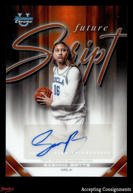 2025-26 Bowman Chrome Univ Future Script Orange Sienna Betts 8/25 ROOKIE AUTO