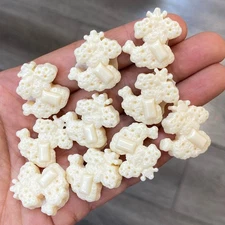  Natural Genuine Tagua Nut mini bread Hand Carved Decoration healing 10PC