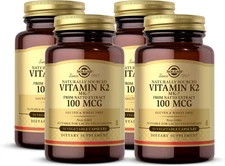 Solgar Vitamin K2 MK-7 100mcg 50 Veg Caps Bone Support Non-GMO Gluten Free 4pk
