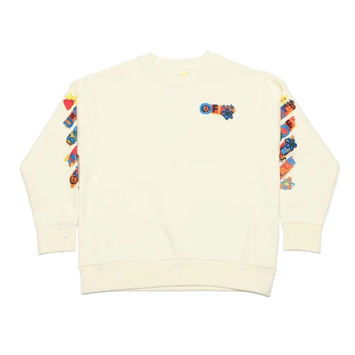 OFF WHITE Felpa girocollo ragazzo Off White Junior Together colore bianco