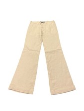NWT RALPH LAUREN SPORT Womens Pants Linen Beige Wide Leg Mid Rise Preppy 2