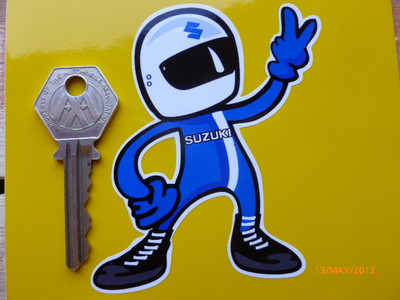 SUZUKI Full Face Helmet Rider 2 Fingered Salute Motorcycle STICKER GSXR ...